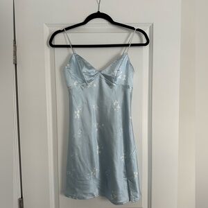 Princess Polly Light Blue and White Dress